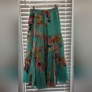 Hemant and Nandita Turquoise Skirt Sz Small